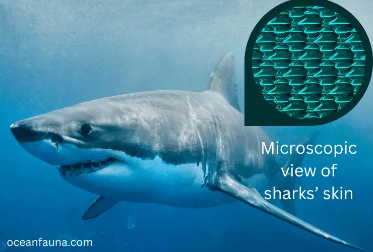 Microscopic view of sharks’ skin